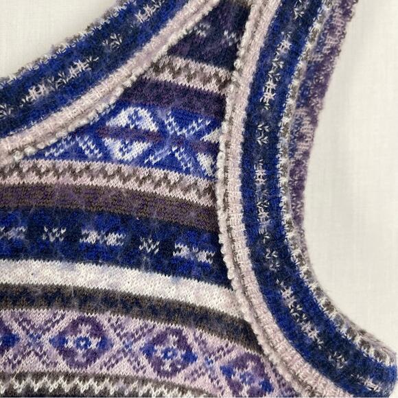 Free People Fair Isle Sleeveless Sweater Mini Dress Medium - Picture 7 of 9